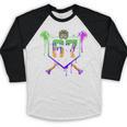 Mardi Gras Baseball Carnival Party Ice Cream Drip Boys Baseball Raglan Shirt Mardi Gras Baseball Carnival Party Ice Cream Drip Boys Baseball Raglan Shirt