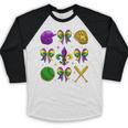 Mardi Gras Baseball Coquette Bow Fat Tuesday Parade Girls Baseball Raglan Shirt Mardi Gras Baseball Coquette Bow Fat Tuesday Parade Girls Baseball Raglan Shirt
