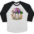 Mardi Gras Baseball Jester Hat Fleur De Lis Boys Girls Kids Baseball Raglan Shirt