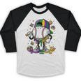 Mardi Gras Ice Cream Drip Baseball Carnival Party Mask Boys Baseball Raglan Shirt