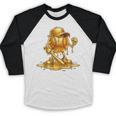 Melting Baseball Mascot Slugger Bat Cap Cartoon Baseball Raglan Shirt Melting Baseball Mascot Slugger Bat Cap Cartoon Baseball Raglan Shirt
