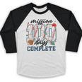 Mission 100 Days Complete Baseball 100th Day Of School Boys Baseball Raglan Shirt