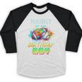 Nanny Of The Birthday Boy Baseball Football Colorful Baseball Raglan Shirt