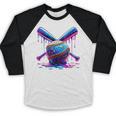 Neon Dripping Baseball And Bats Colorful Sports Art Baseball Raglan Shirt Neon Dripping Baseball And Bats Colorful Sports Art Baseball Raglan Shirt