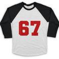 Number 67 Numbered Six Seven Baseball Jersey Style Team 67 Baseball Raglan Shirt Number 67 Numbered Six Seven Baseball Jersey Style Team 67 Baseball Raglan Shirt