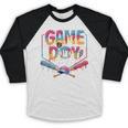Retro Game Day Baseball Ice Cream Drip For Men Boy Kids Baseball Raglan Shirt