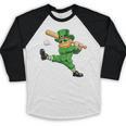 Retro Leprechaun Baseball St Patricks Day Sport Men Boy Kids Baseball Raglan Shirt