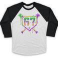 Six Seven Mardi Gras Baseball Sports Party Baseball Raglan Shirt