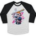 Skeleton Baseball Drip Boy Youth Dripping Baseball Halloween Baseball Raglan Shirt