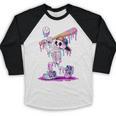 Skeleton Baseball Drip Boys Youth Kids Halloween Baseball Raglan Shirt