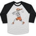 Skeleton Batting Baseball Halloween Baseball Raglan Shirt
