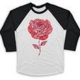 Sporty Rose Graphic With Baseball And Rugby Ball Petals Baseball Raglan Shirt