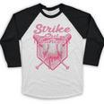 Strike Out Breast Cancer Baseball Drip For Boys Youth Baseball Raglan Shirt