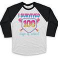 I Survived 100 Days Of School Baseball 100th Day Kids Girls Baseball Raglan Shirt I Survived 100 Days Of School Baseball 100th Day Kids Girls Baseball Raglan Shirt