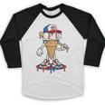 USA Patriotic Baseball Ice Cream Cone Freedom Baseball Raglan Shirt USA Patriotic Baseball Ice Cream Cone Freedom Baseball Raglan Shirt