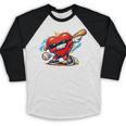 Valentines Day Baseball Dabbing Red Heart Love Boys Baseball Raglan Shirt Valentines Day Baseball Dabbing Red Heart Love Boys Baseball Raglan Shirt