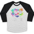 Women's 100 Days Of School Dripping Baseball Boys Kids Teacher Baseball Raglan Shirt
