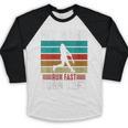Women's Retro Hit Hard Run Fast Turn Left Baseball Lover Baseball Raglan Shirt