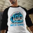 100 Days Of School Baseball Drip Ice Cream Kid Boy 100th Day Baseball Raglan Shirt