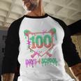 100 Days Of School Baseball Ice Cream Drip 100th Day Player Baseball Raglan Shirt