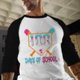 100 Days Of School Baseball Ice Cream Drip 100th Day School Baseball Raglan Shirt