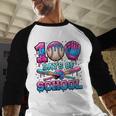100 Days Of School Baseball Sports Drip Graphic Baseball Raglan Shirt