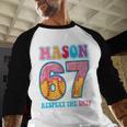 6 7 Mason Baseball Drip Number 67 Player Or 67th Birthday Baseball Raglan Shirt 6 7 Mason Baseball Drip Number 67 Player Or 67th Birthday Baseball Raglan Shirt