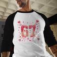 6 7 Melting Number Arrow Baseball Drip Valentine's Day Baseball Raglan Shirt