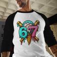 67 Baseball Ice Cream Drip Kids Baseball Raglan Shirt