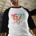 67 Baseball Ice Cream Drip Number Baseball Raglan Shirt