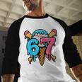 67 Baseball Ice Cream Drip Player Baseball Raglan Shirt