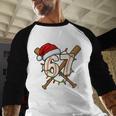67 Baseball Xmas Lights Santa Hat Holiday Baseball Raglan Shirt