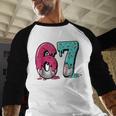 67 Ice Cream Drip Baseball Gen Alpha Slang Six Seven Meme Baseball Raglan Shirt