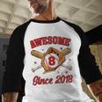 8 Year Old Boys Awesome Since 2018 Baseball Birthday Baseball Raglan Shirt 8 Year Old Boys Awesome Since 2018 Baseball Birthday Baseball Raglan Shirt