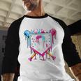 8th Birthday Boys Baseball Ice Cream Drip Boys Baseball Baseball Raglan Shirt