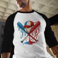 American Baseball Drip Graffiti Ball And Bat Baseball Raglan Shirt
