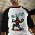 Backstop Catcher Baseball Graphic Baseball Raglan Shirt