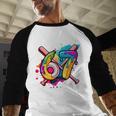 Banana Baseball 67 Ice Cream Drip Meme Baseball Raglan Shirt Banana Baseball 67 Ice Cream Drip Meme Baseball Raglan Shirt