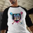Baseball 10 Year Old Boy Ice Cream Drip 10th Birthday Player Baseball Raglan Shirt Baseball 10 Year Old Boy Ice Cream Drip 10th Birthday Player Baseball Raglan Shirt