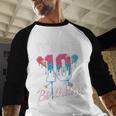 Baseball 10 Year Old Ice Cream Drip 10th Birthday Boys Baseball Raglan Shirt