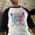 Baseball 67 Ice Cream Drip Six Seven Meme Boy Girl Kid Baseball Raglan Shirt