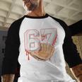 Baseball 67 Six Seven Alpha Slang 6 7 Meme Kids Teachers Boy Baseball Raglan Shirt