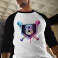Baseball 8 Year Old Ice Cream Drip 8th Birthday Party Baseball Raglan Shirt Baseball 8 Year Old Ice Cream Drip 8th Birthday Party Baseball Raglan Shirt
