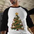 Baseball Bat Christmas Tree Lights Holiday Xmas Baseball Raglan Shirt