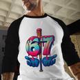 Baseball Bat Hands Drip 67 Six Seven Gen Alpha Slang Meme Baseball Raglan Shirt