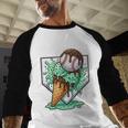 Baseball Boys Ice Cream Drip Baseball Boys Youth Mint Choco Baseball Raglan Shirt
