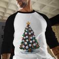 Baseball Christmas Tree Men Boys Youth Santa Sports Baseball Raglan Shirt