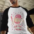 Baseball Drip Ice Cream Breast Cancer Awareness Boys & Girls Baseball Raglan Shirt