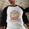 Baseball Drip Ice Cream Melting Illustration Baseball Raglan Shirt