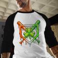 Baseball Drip Ice Cream St Patricks Day Shamrock Baseball Raglan Shirt